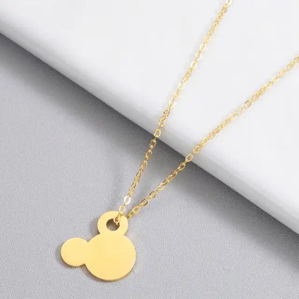 GOLD Minimalist Mickey Stainless Steel Necklace GIFT - Picture 5 of 9